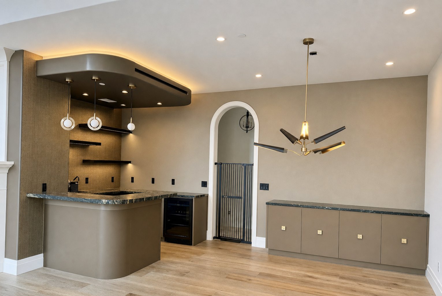 Plain wet bar before finish